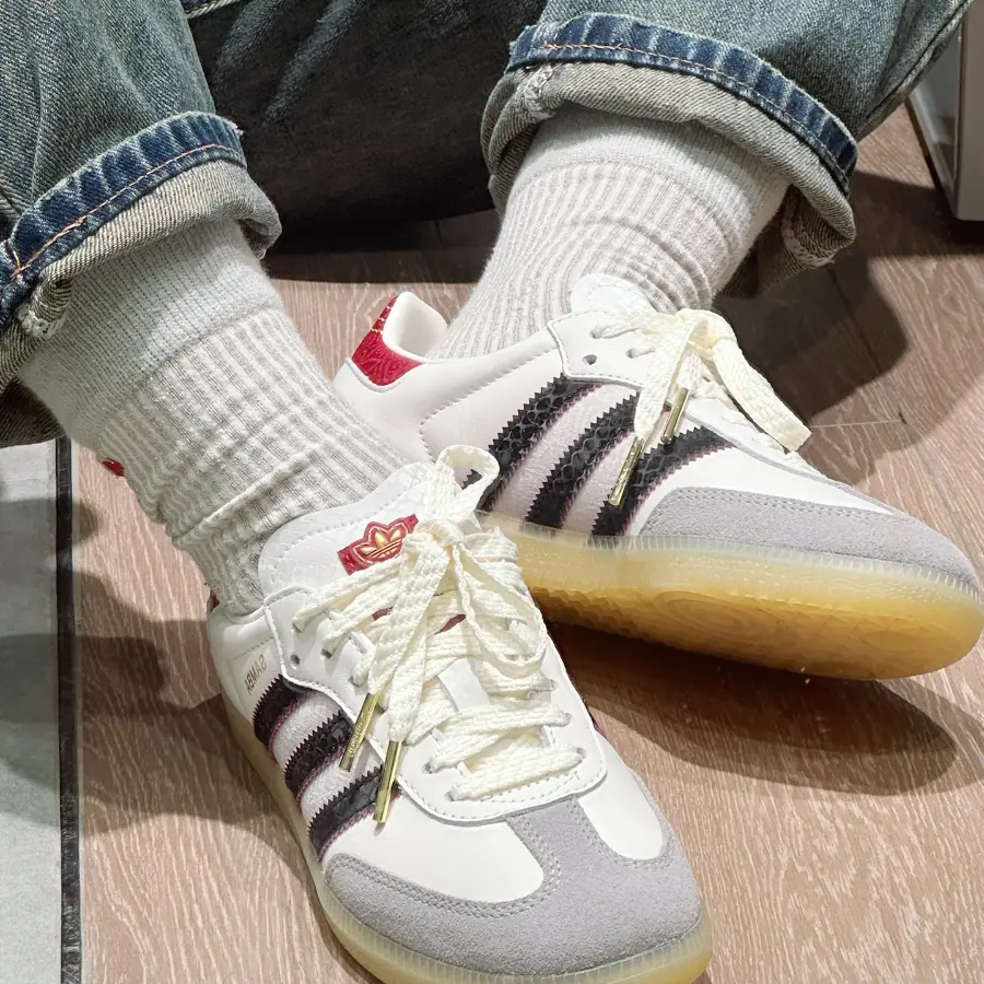 Giày Adidas Samba CNY ‘White Red’ JR8083 - Ảnh 4