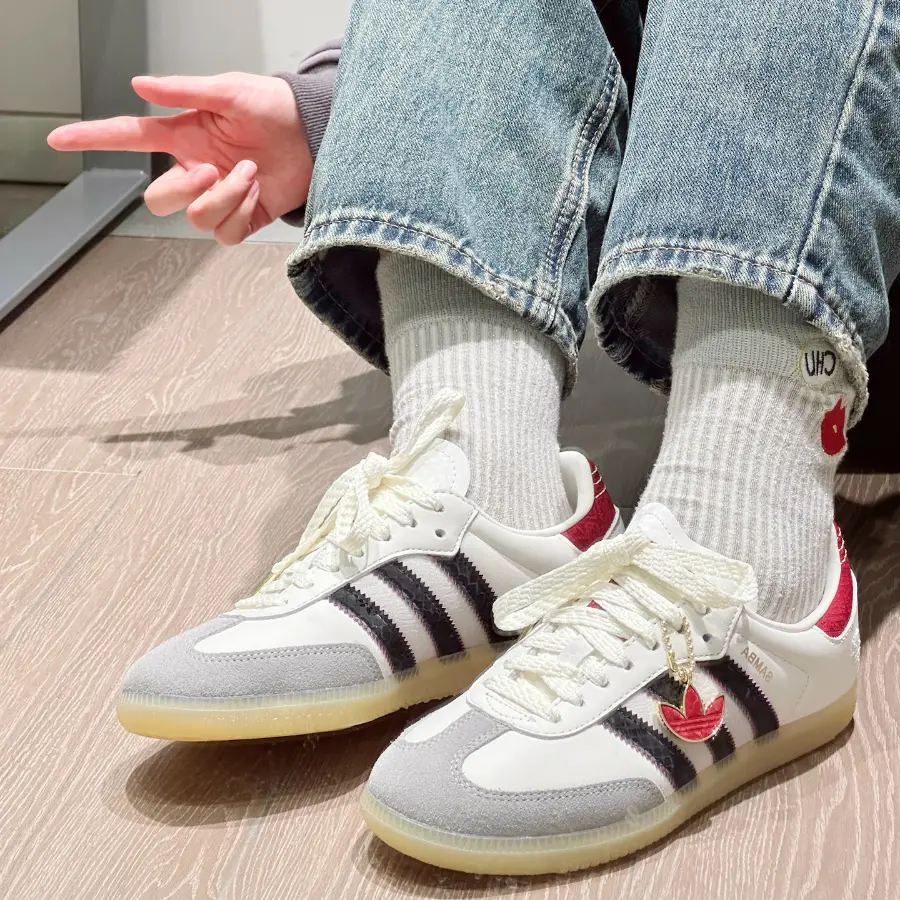 Giày Adidas Samba CNY ‘White Red’ JR8083 - Ảnh 5