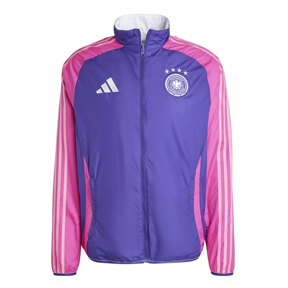 Alternative view of Áo Adidas Germany Anthem Jacket ‘White Purple’ IX0405