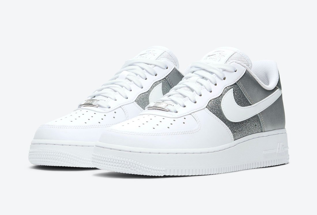 Giày Nike Air Force 1 Low White Metallic Silver DD6629-100 - Ảnh 4