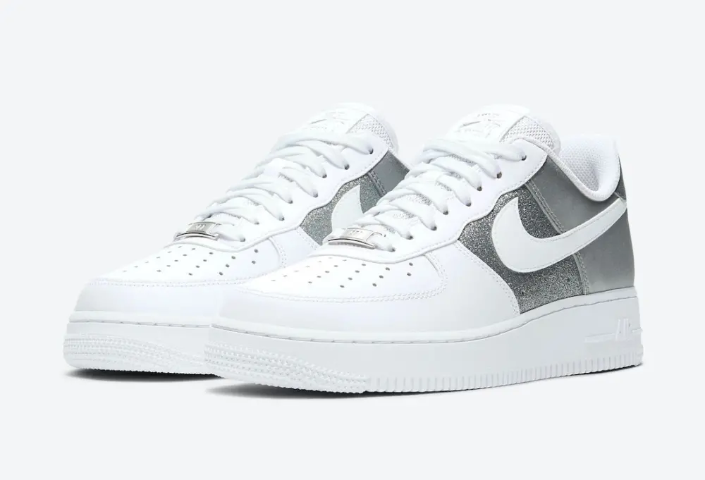Giày Nike Air Force 1 Low White Metallic Silver DD6629-100 - Ảnh 7