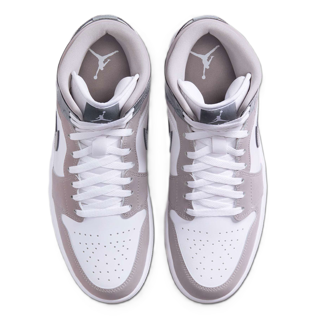 Giày Nike Air Jordan 1 Mid SE ‘White Medium Grey Cool Grey’ HF3216-100 - Ảnh 3