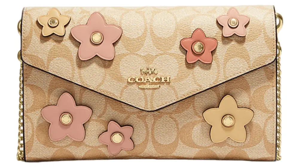 Túi Coach Envelope Floral Applique ‘Light Khaki’ CH361-IMOT4
