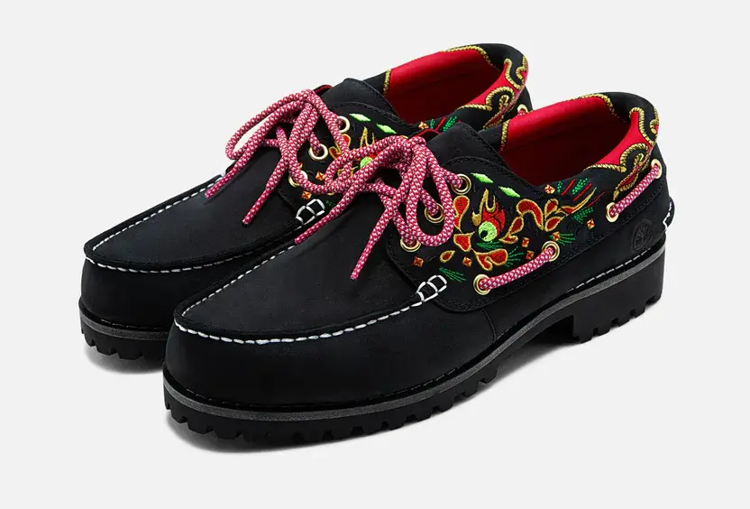 Giày Timberland 3-Eye Clot Handsewn Boat Shoe ‘Black’ TB0A5Z1H001-BLK - Ảnh 4