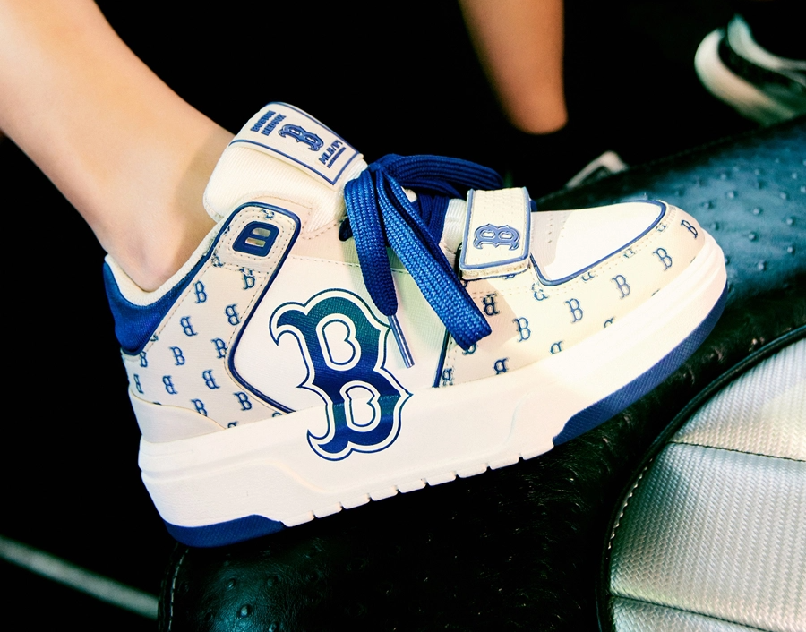 Giày MLB Chunky Liner Mid Monogram Boston ‘Blue Beige’ 3ASXLM13N-43BGL - Ảnh 4