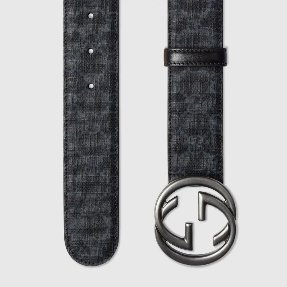 Thắt Lưng Gucci GG Belt Interlocking Buckle ‘Black’ 774153-92TIT-1000 - Ảnh 3