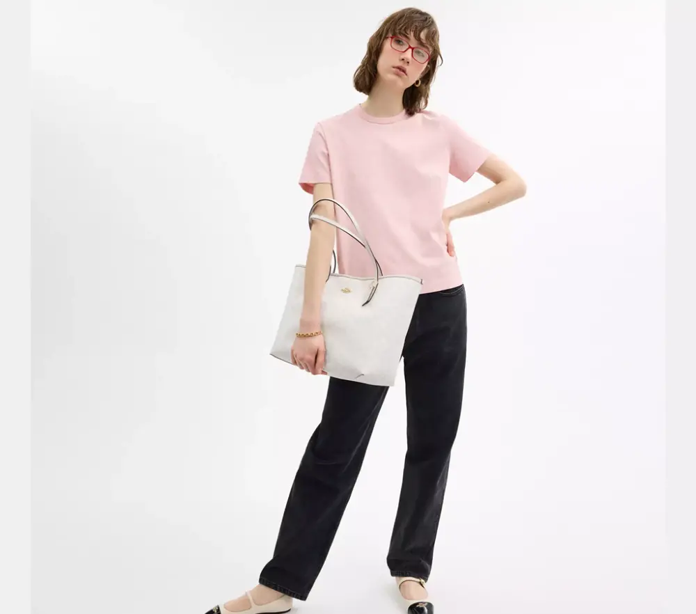 Alternative view of Túi Coach City Tote Bag In Signature Canvas 'White' CV976-IMXU5