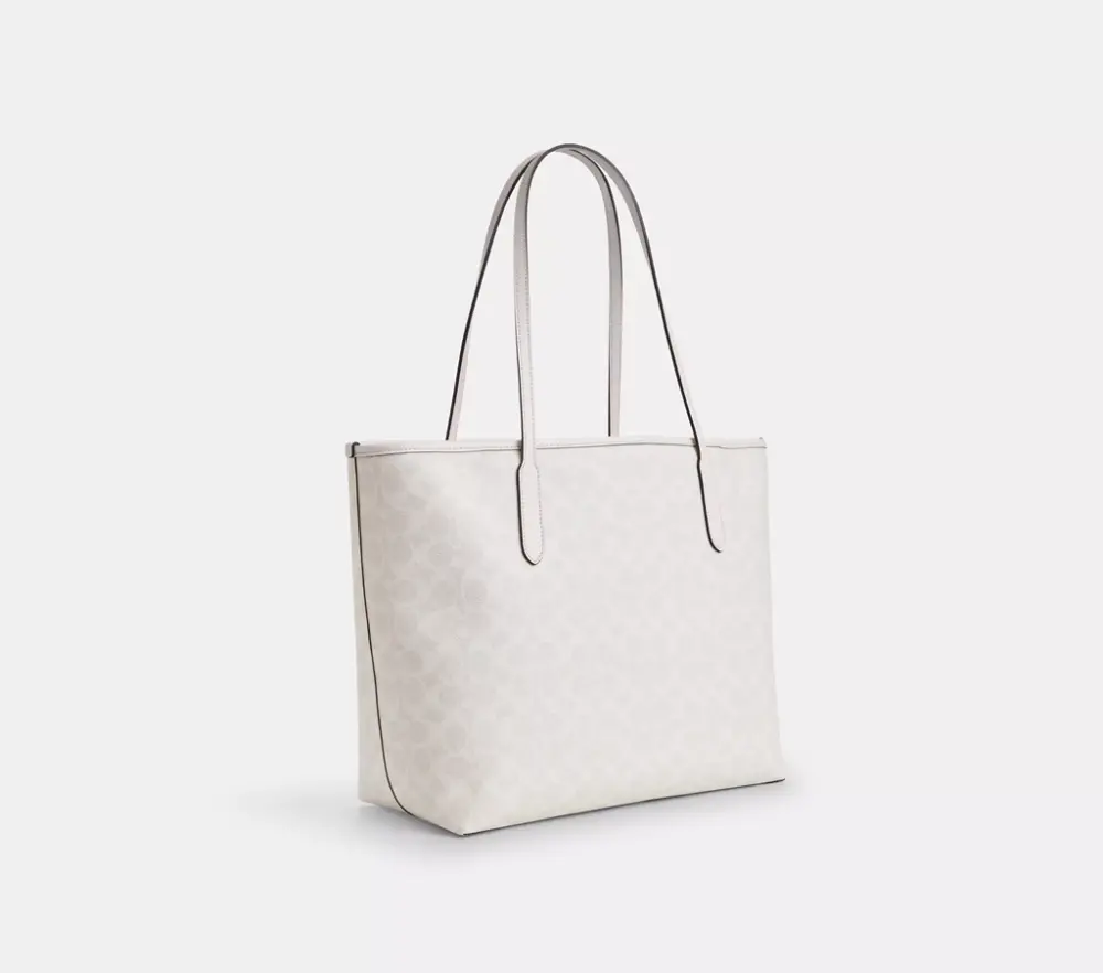 Túi Coach City Tote Bag In Signature Canvas 'White' CV976-IMXU5 - Ảnh 4