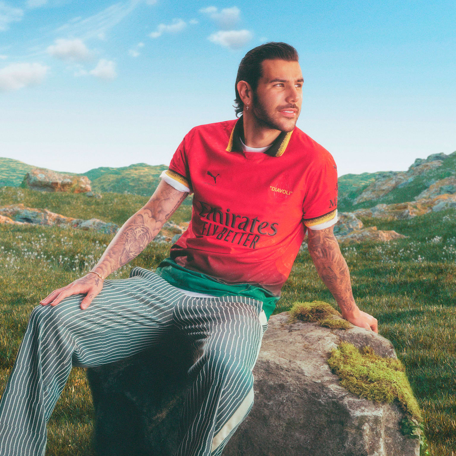 Alternative view of Áo Puma Ac Milan x Off-White™ Jersey ‘For All Time Red’ 783001-02