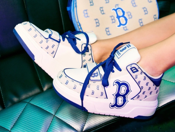 Giày MLB Chunky Liner Mid Monogram Boston ‘Blue Beige’ 3ASXLM13N-43BGL - Ảnh 5