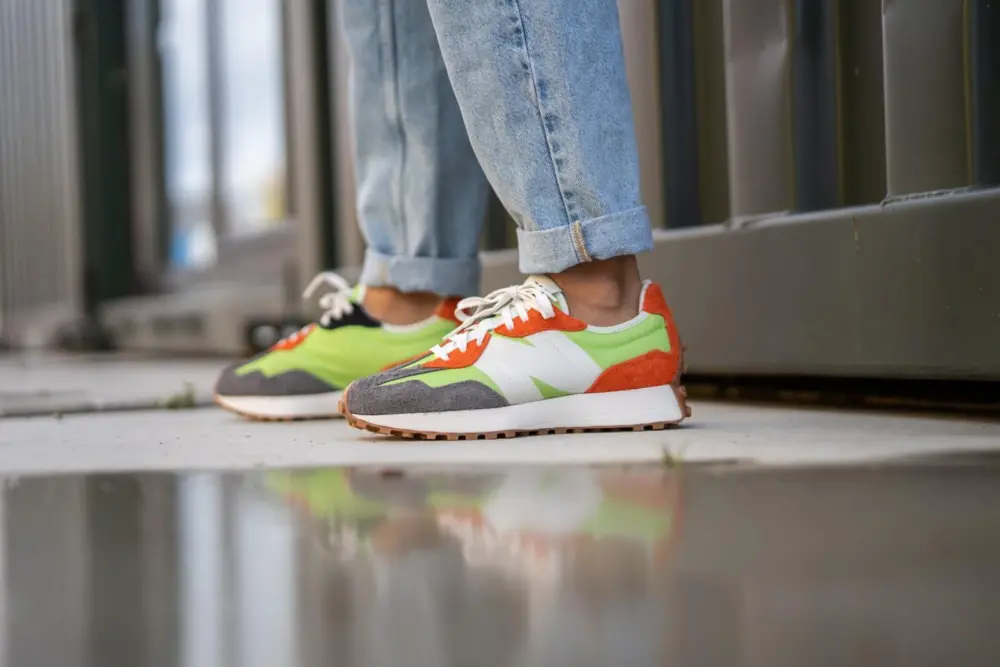 Giày New Balance 327 ‘Fluorescent Green’ MS327SFA - Ảnh 4