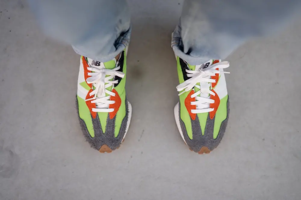 Giày New Balance 327 ‘Fluorescent Green’ MS327SFA - Ảnh 5