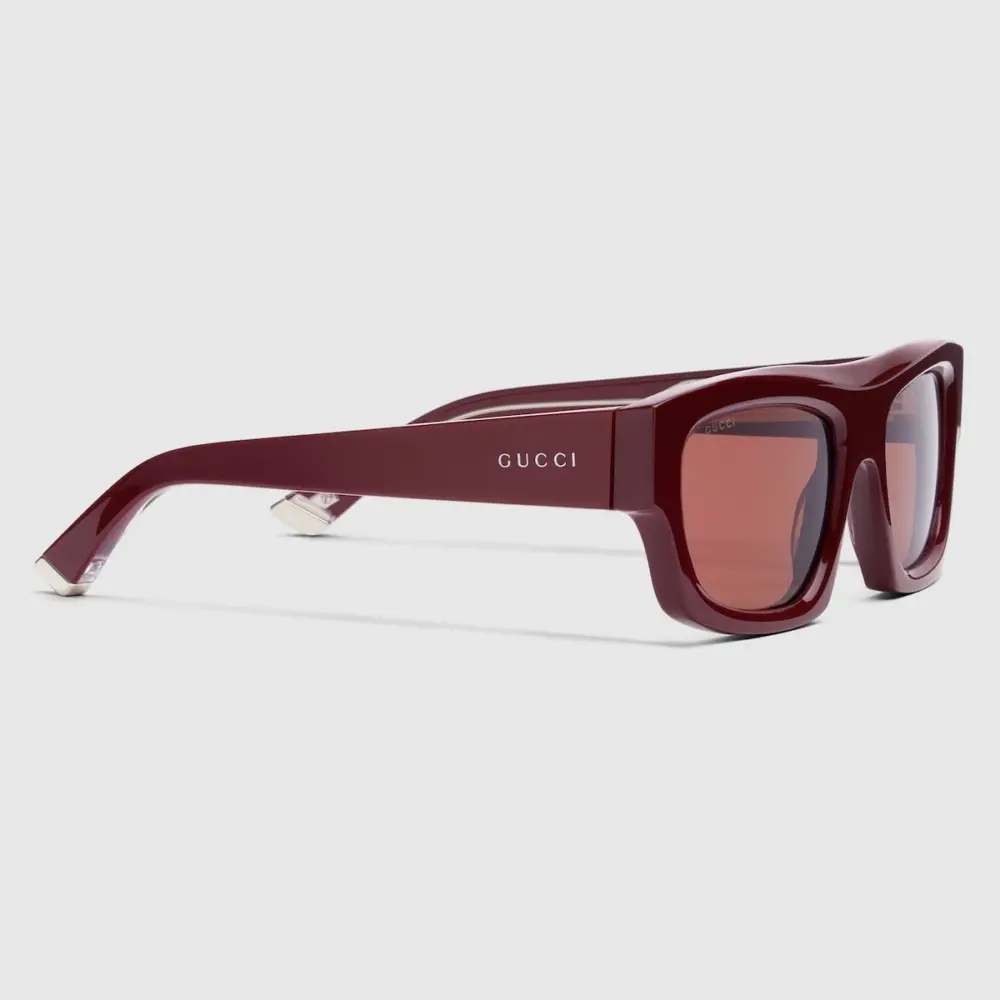 Kính Gucci Rectangular Frame Sunglasses ‘Red’ 823843-J0740-6023 - Ảnh 3