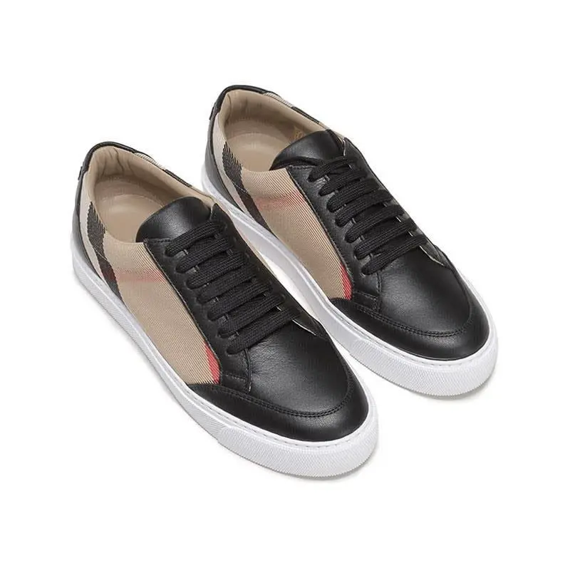 Giày Burberry House Check Leather Sneakers ‘Black’ 80575081 - Ảnh 4