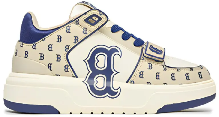 Giày MLB Chunky Liner Mid Monogram Boston ‘Blue Beige’ 3ASXLM13N-43BGL