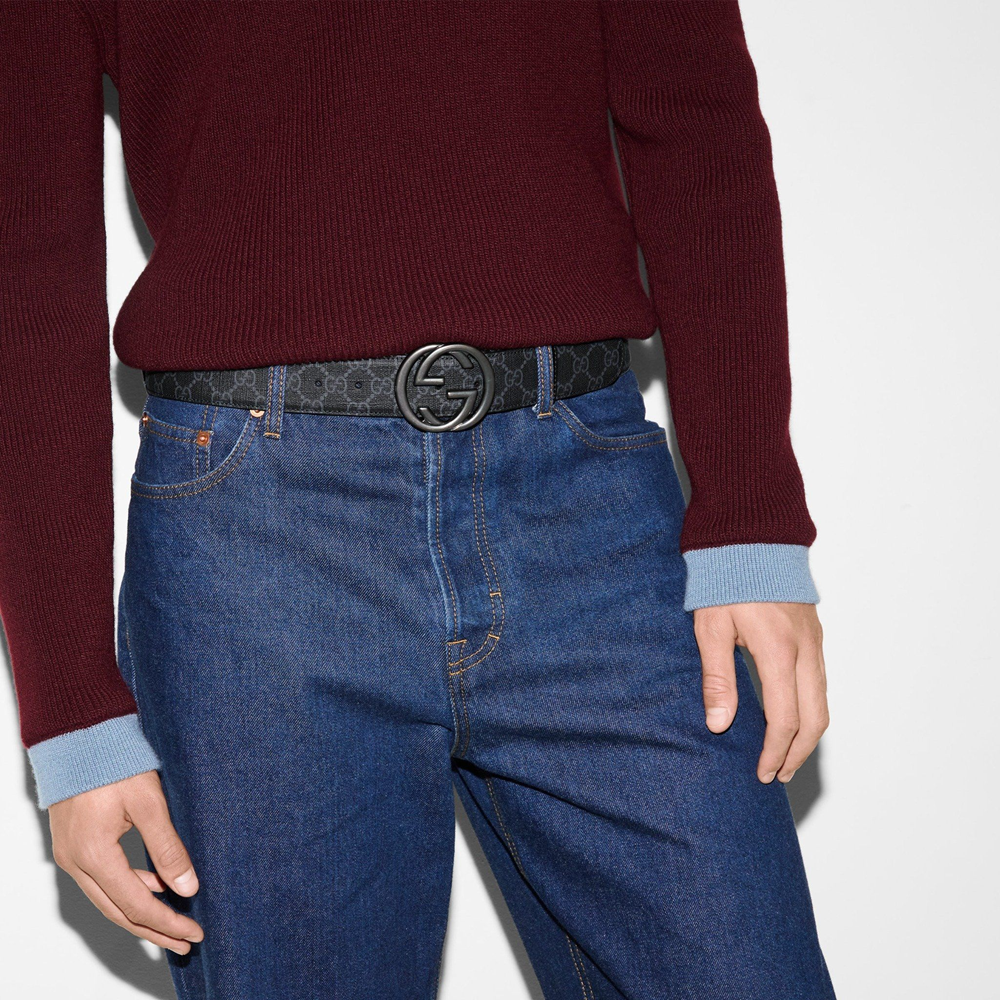 Alternative view of Thắt Lưng Gucci GG Belt Interlocking Buckle ‘Black’ 774153-92TIT-1000