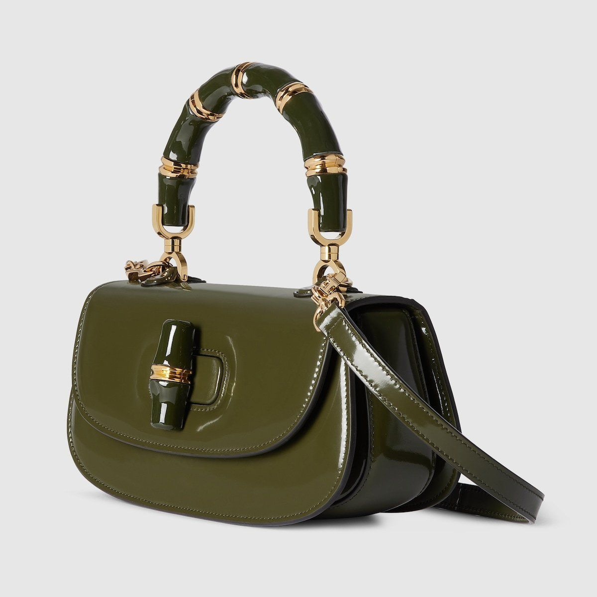 Túi Gucci Bamboo Diva Small Handle Bag ‘Green’ 827750-AAEVT-3037 - Ảnh 4