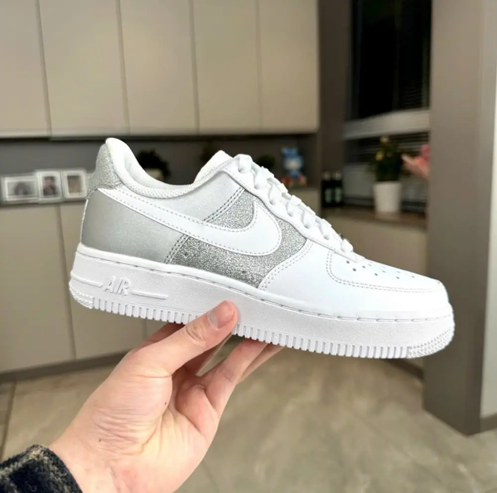 Giày Nike Air Force 1 Low White Metallic Silver DD6629-100 - Ảnh 3