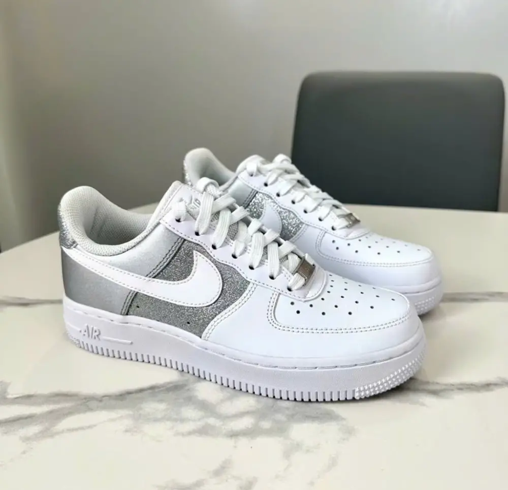 Giày Nike Air Force 1 Low White Metallic Silver DD6629-100 - Ảnh 4