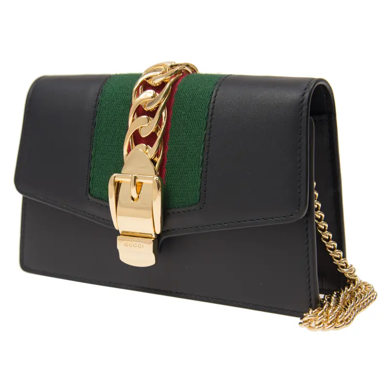 Alternative view of Túi Gucci Sylvie Leather Mini Chain Bag ‘Black’ 494646-CWLSG-1060