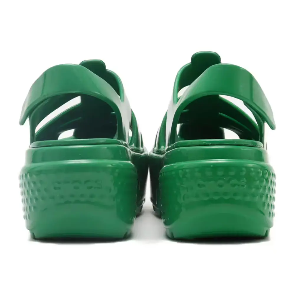 Alternative view of Dép Crocs Stomp Fisherman High Shine ‘Green Ivy’ 210057-3WH