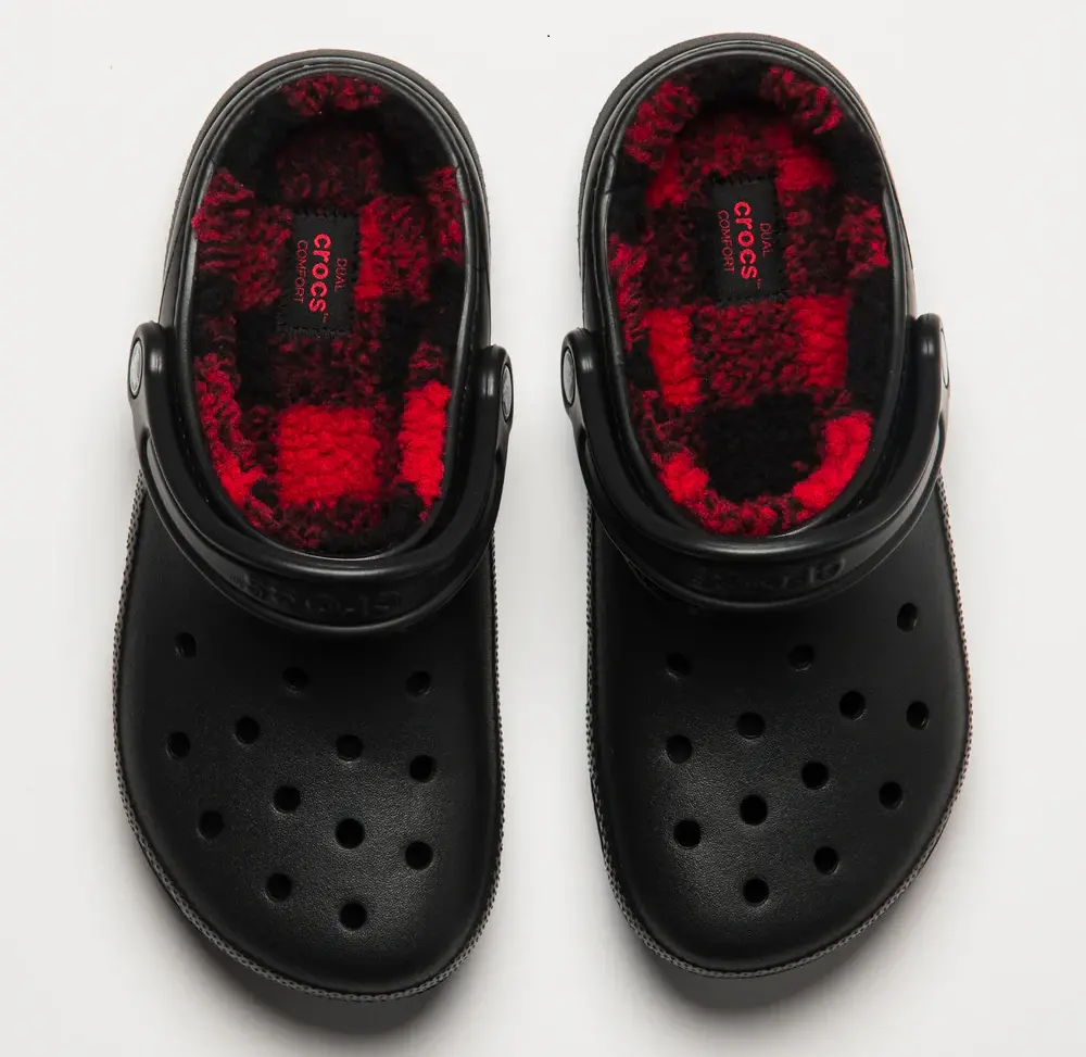 Dép Crocs Classic Lined Buff Check Clog ‘Black’ 210738-001 - Ảnh 6
