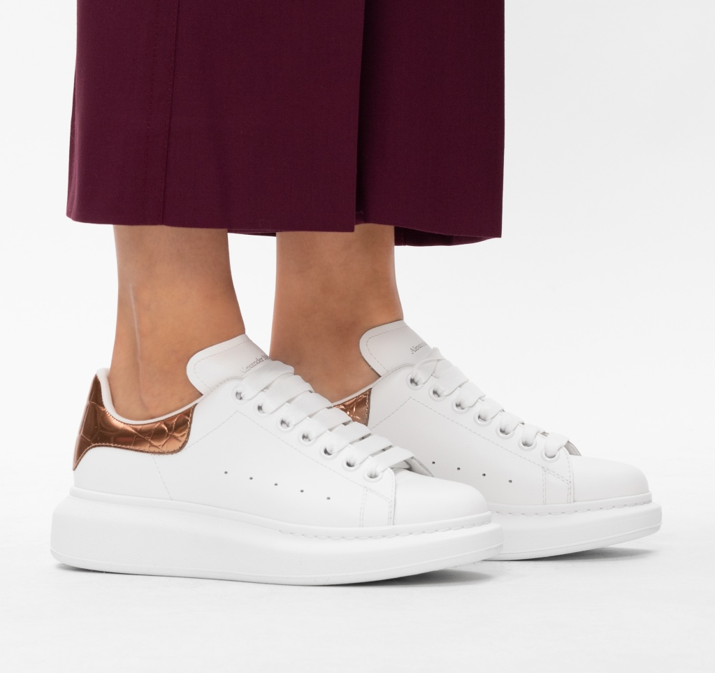 Giày Alexander McQueen Wmns Oversized Sneaker ‘White Bronze Gold’ 553770-WHYBQ-9053 - Ảnh 4
