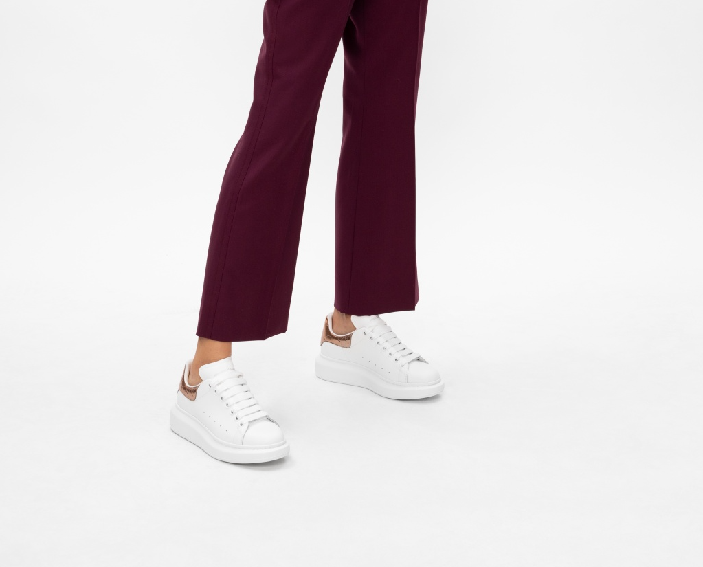 Giày Alexander McQueen Wmns Oversized Sneaker ‘White Bronze Gold’ 553770-WHYBQ-9053 - Ảnh 5