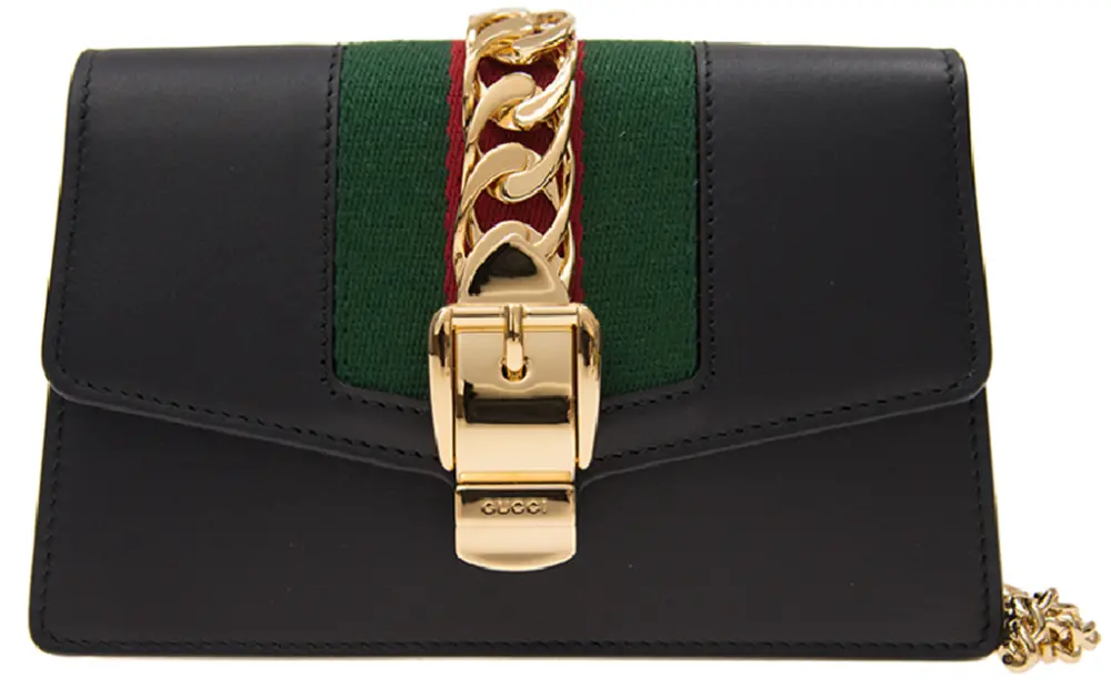 Túi Gucci Sylvie Leather Mini Chain Bag ‘Black’ 494646-CWLSG-1060