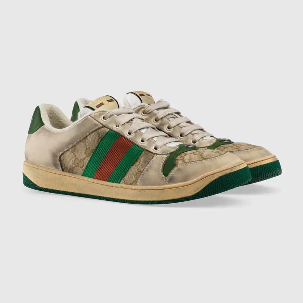 Giày Gucci Screener GG Gg Canvas 'White Leather' 5465519Y9209666 - Ảnh 5