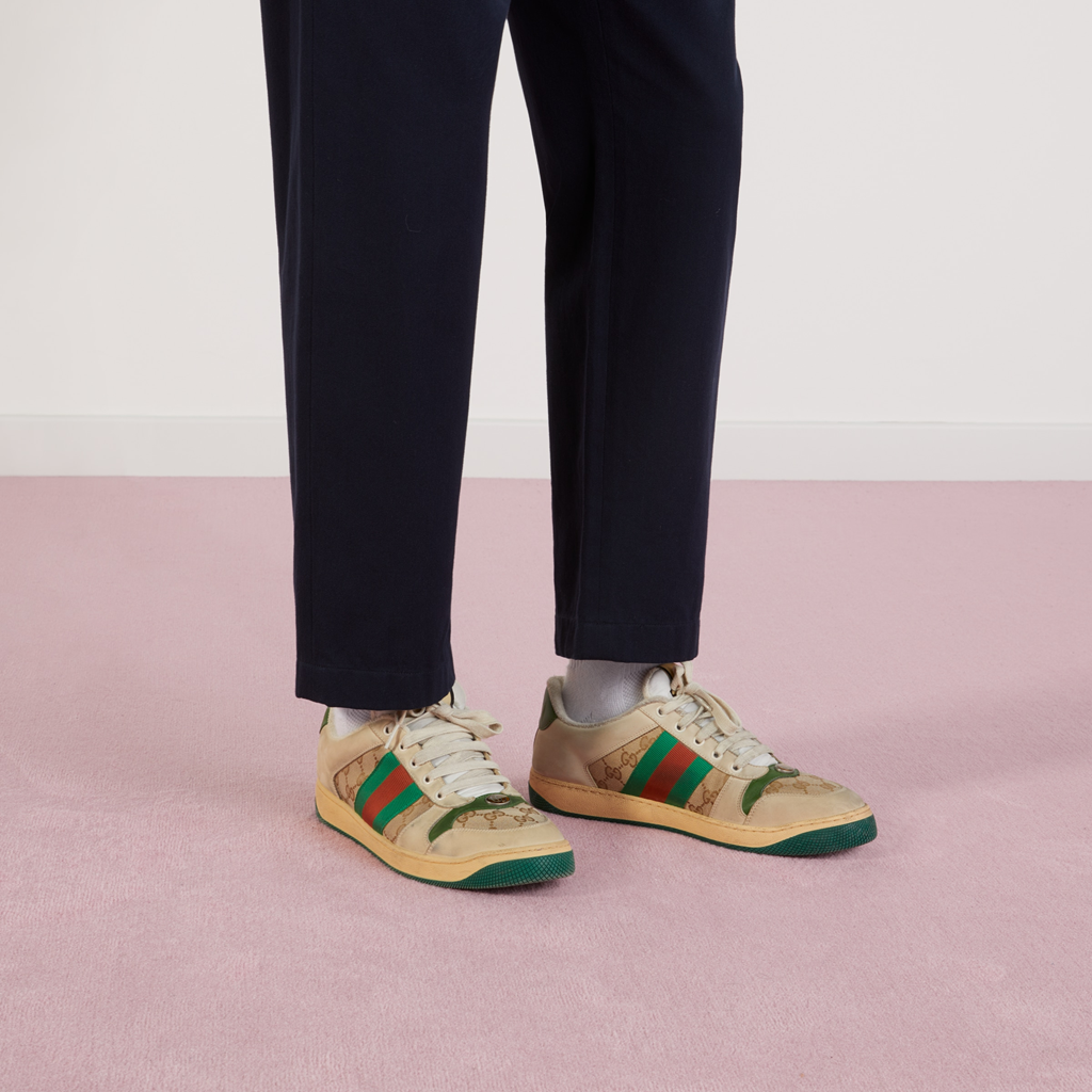 Giày Gucci Screener GG Gg Canvas 'White Leather' 5465519Y9209666 - Ảnh 6