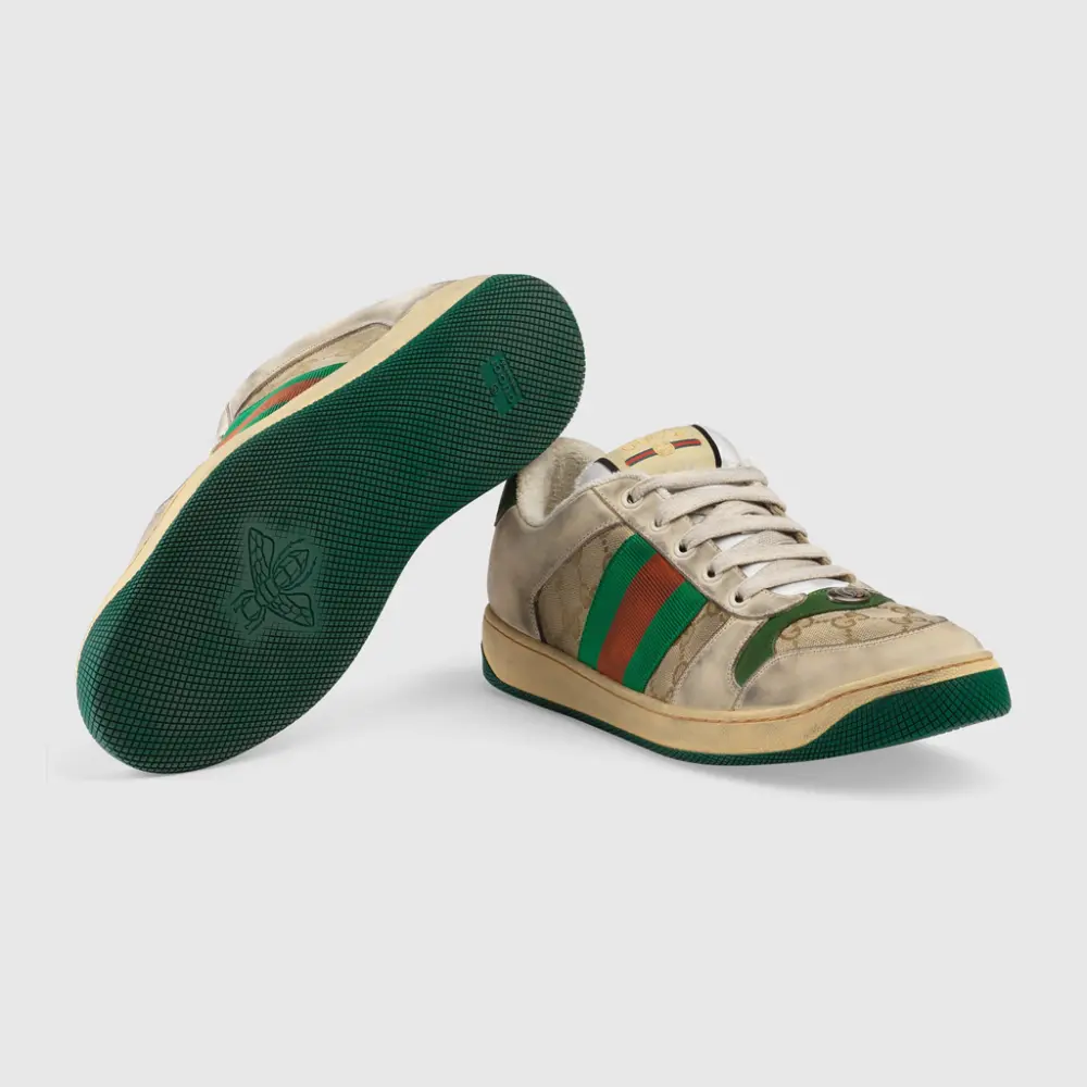 Alternative view of Giày Gucci Screener GG Gg Canvas 'White Leather' 5465519Y9209666