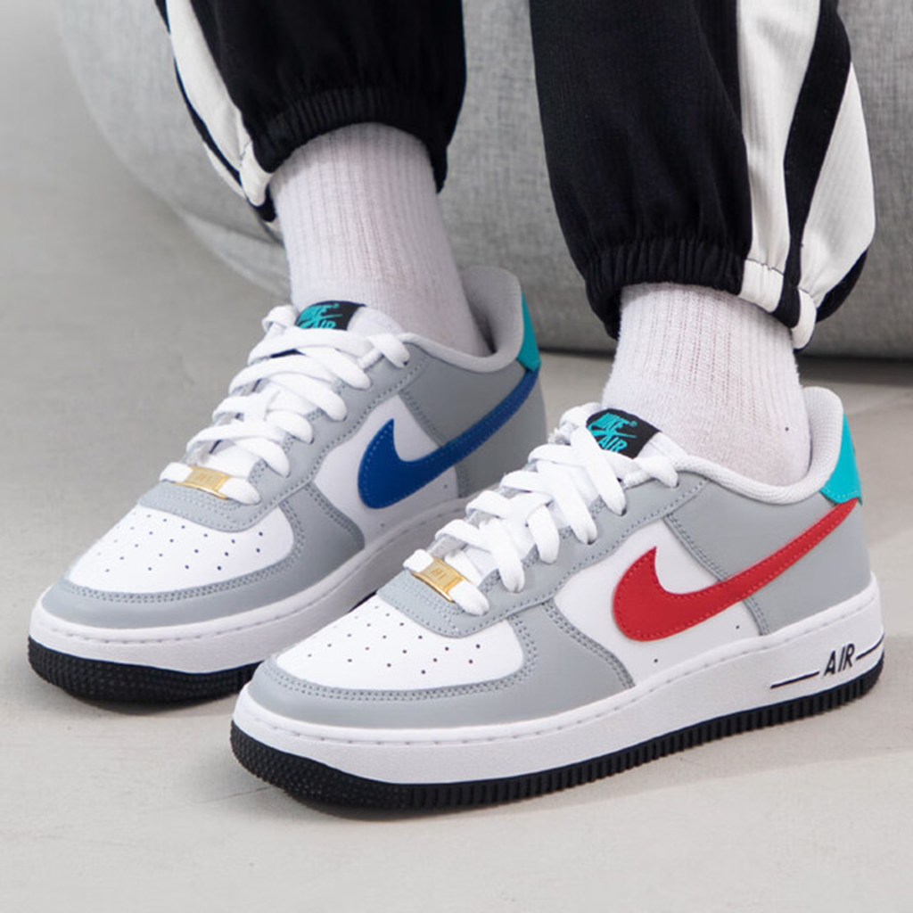 Giày Nike Air Force 1 LE GS 'Grey Red Blue' HF0743-161 - Ảnh 5