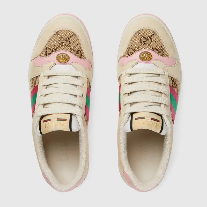 Giày Gucci Screener Crystal ‘Beige’ 677423-9SFR0-2587 - Ảnh 6