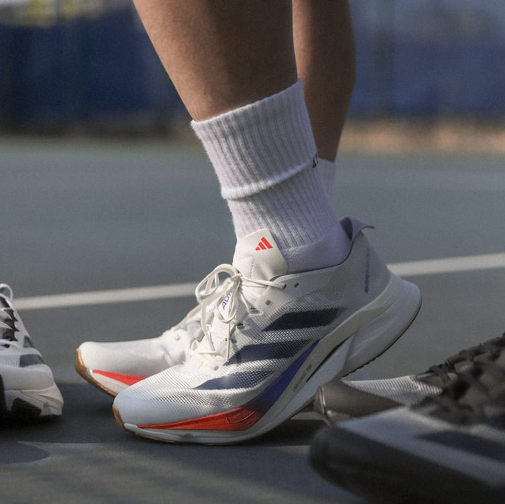 Giày Adidas Adizero Boston 12 'White Dark Blue Pure Ruby' JI4476 - Ảnh 4