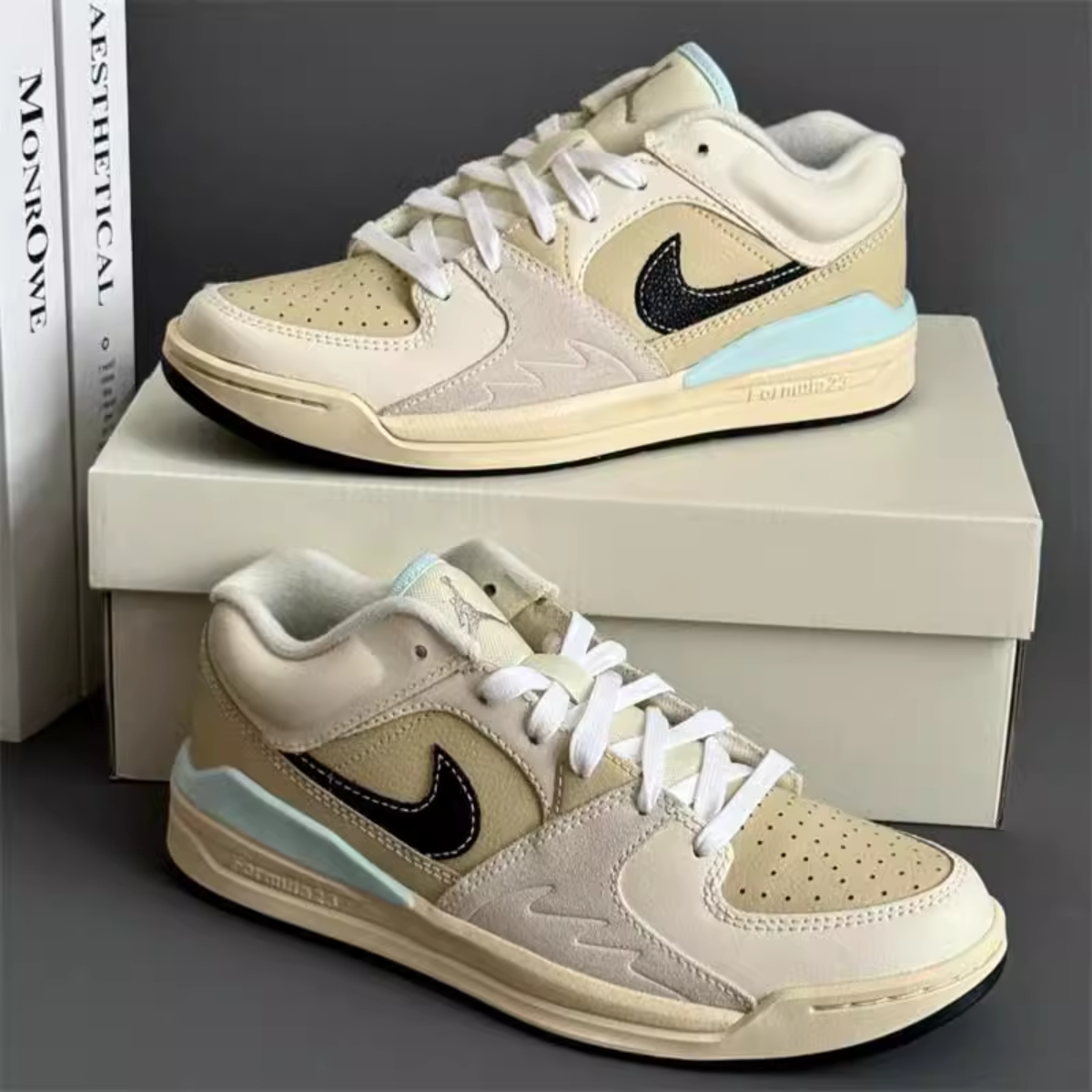 Giày Nike Air Jordan Stadium 90 'Sanddrift Glacier Blue' HQ3438-101 - Ảnh 3