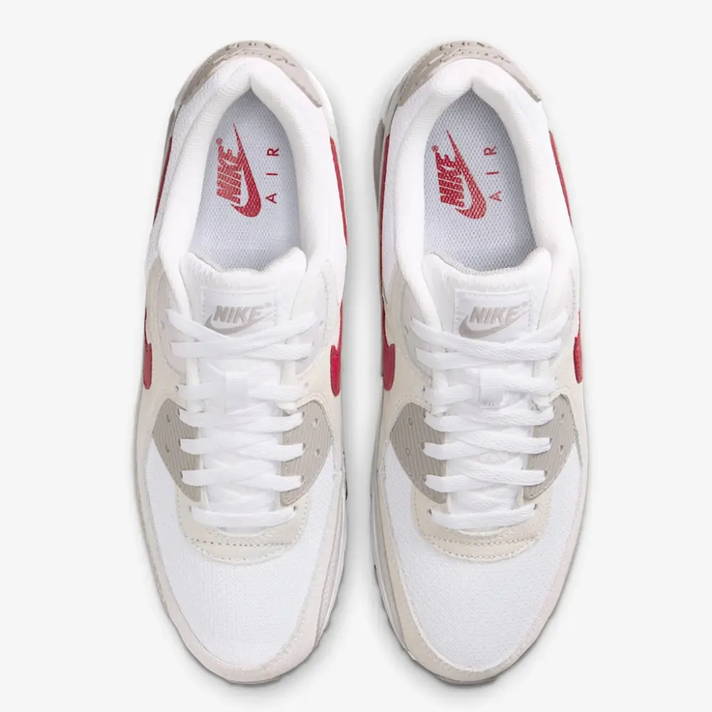 Giày Nike Air Max 90 'White College Grey Vast Grey University Red' DM0029-113 - Ảnh 3