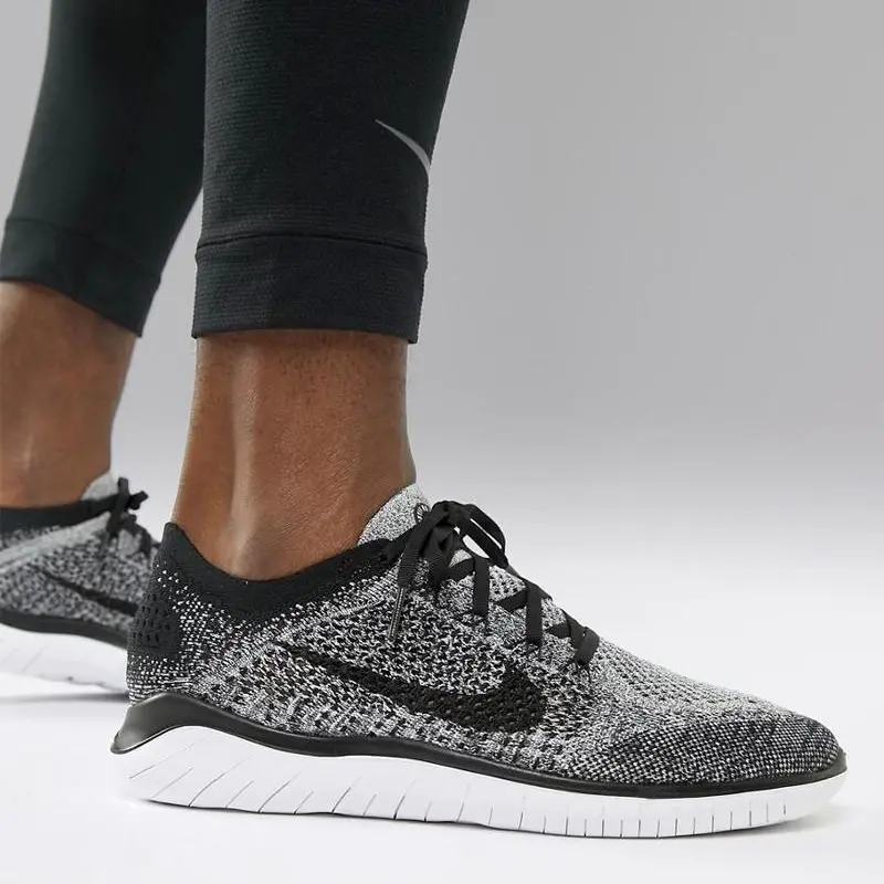 Alternative view of Giày Nike Free RN Flyknit 2018 ‘White Black’ 942838-101