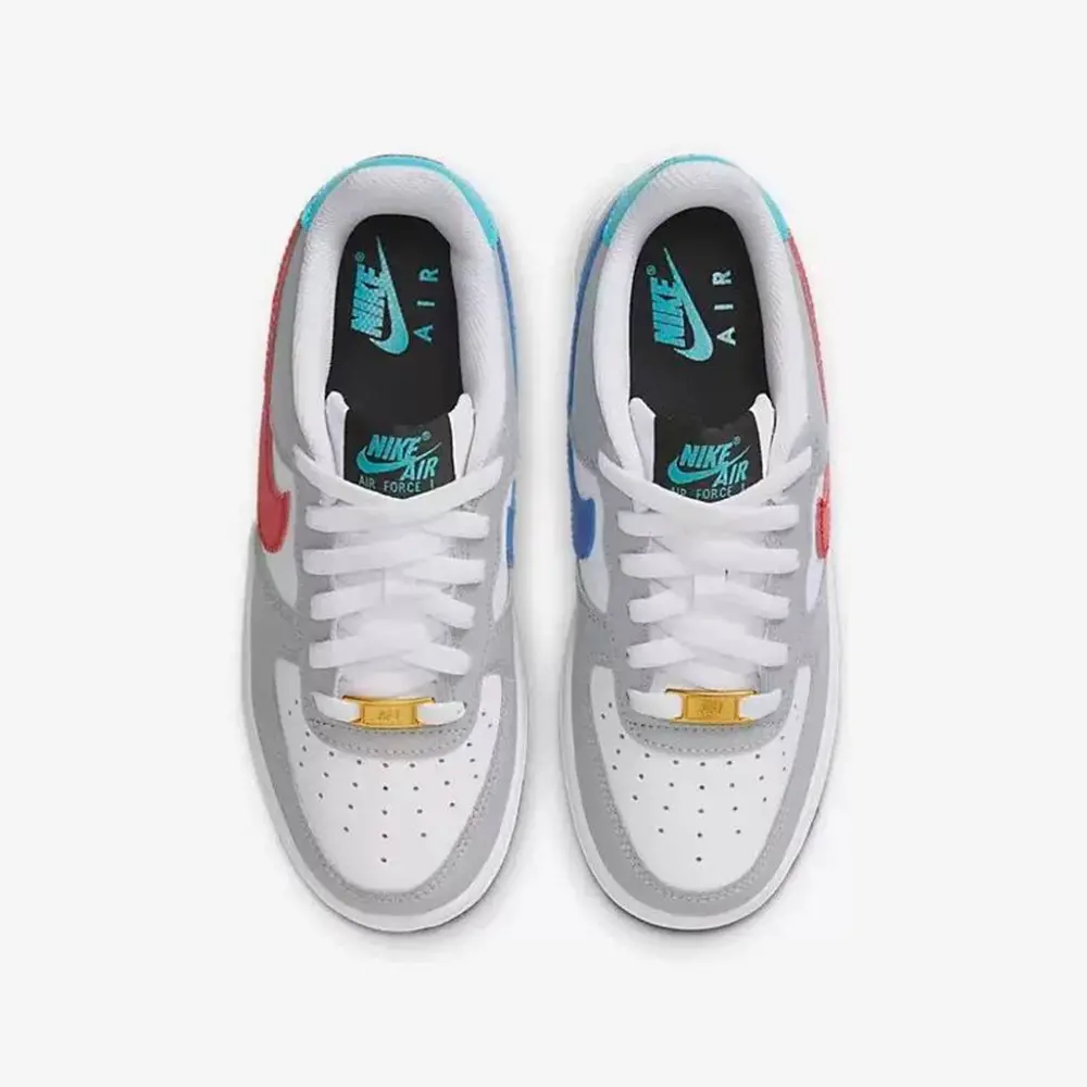 Giày Nike Air Force 1 LE GS 'Grey Red Blue' HF0743-161 - Ảnh 3