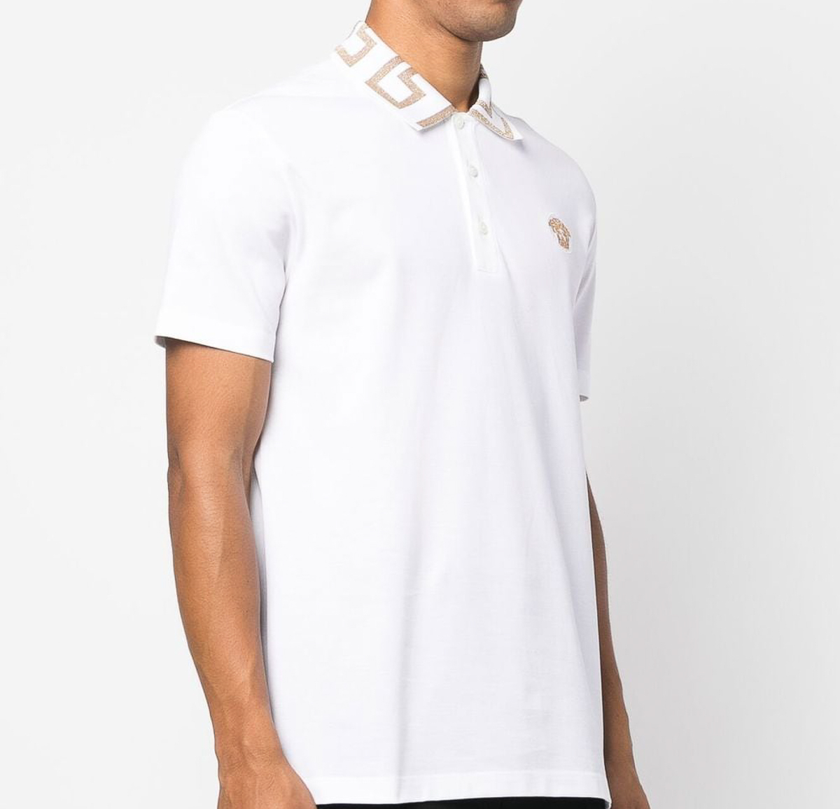 Áo Versace Greca Polo Shirt ‘White’ A874021-A06199-1W000 - Ảnh 3
