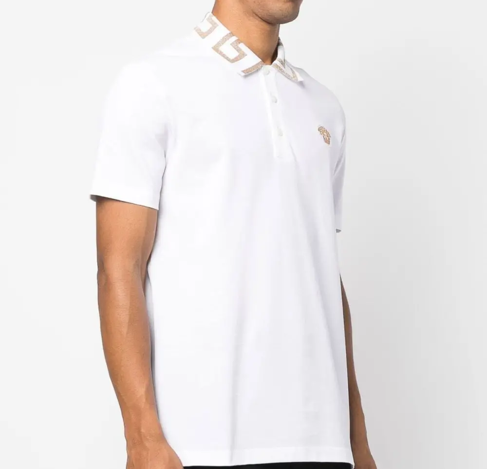 Áo Versace Greca Polo Shirt ‘White’ A874021-A06199-1W000 - Ảnh 3