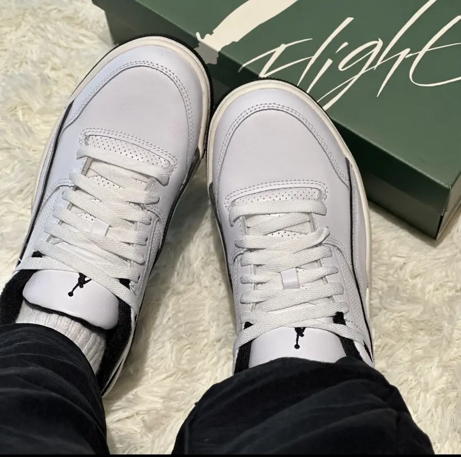 Giày Nike Air Jordan Flight Court ‘White Black’ HF3255-100 - Ảnh 3
