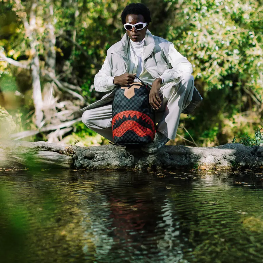 Alternative view of Balo Sprayground Logo PVC ‘Black Red’ W1045743