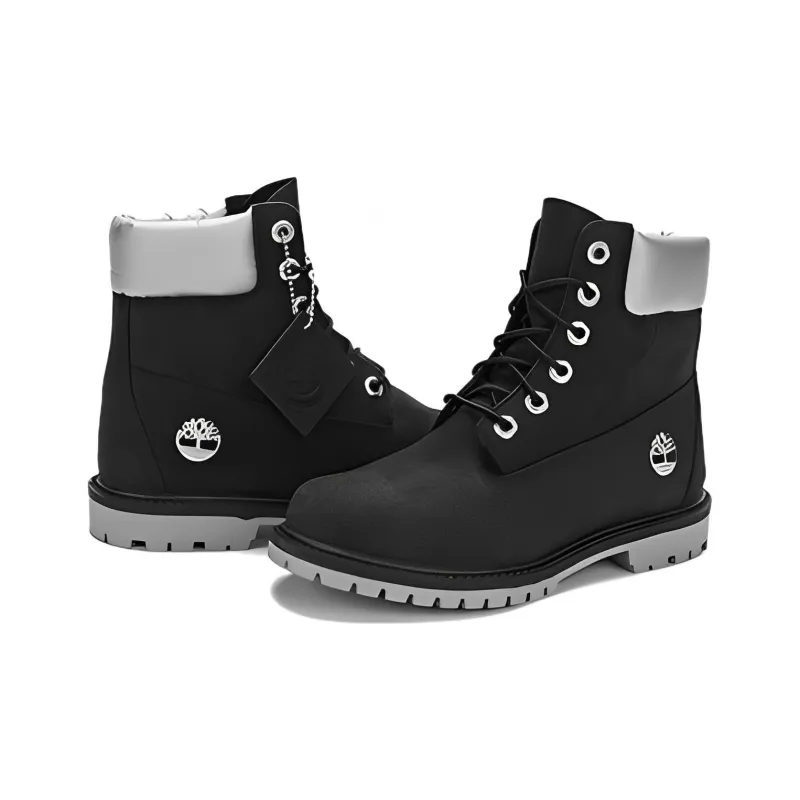 Giày Timberland 6 Inch Heritage Cupsole Waterproof Boots 'Black Nubuck With Silver Collar' A5MAVW - Ảnh 4