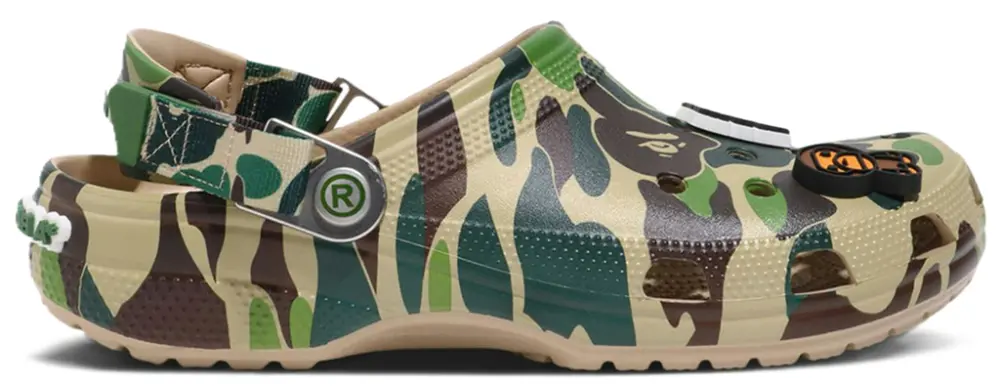 Dép Crocs Classic Clog x A Bathing Ape ABC ‘Camo Green’ 209627-212
