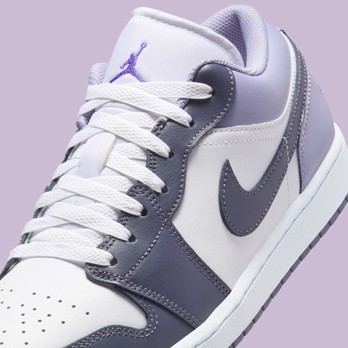 Giày Nike Air Jordan 1 Low ‘Purple White’ 553558-145 - Ảnh 3