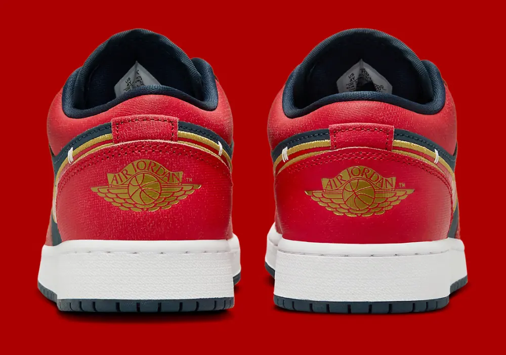 Giày Nike Air Jordan 1 Low GS ‘Armory Navy Sport Red’ FQ7380-400 - Ảnh 4