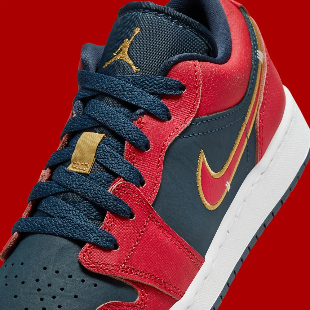 Giày Nike Air Jordan 1 Low GS ‘Armory Navy Sport Red’ FQ7380-400 - Ảnh 3