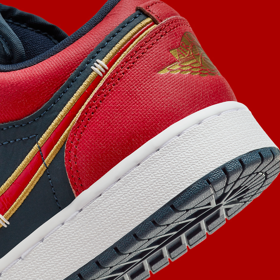 Alternative view of Giày Nike Air Jordan 1 Low GS ‘Armory Navy Sport Red’ FQ7380-400