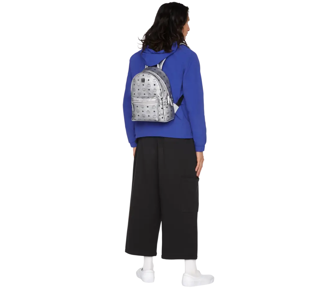 Balo MCM Stark Side Studs Backpack In Visetos ‘Silver’ MMK9SVE43SB001 - Ảnh 3